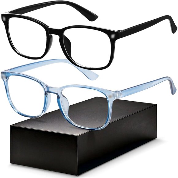 ⚡Men Black & Transparent Blue Blue Light Blocking Anti UV Ray Computer Glasses - Picture 1 of 7